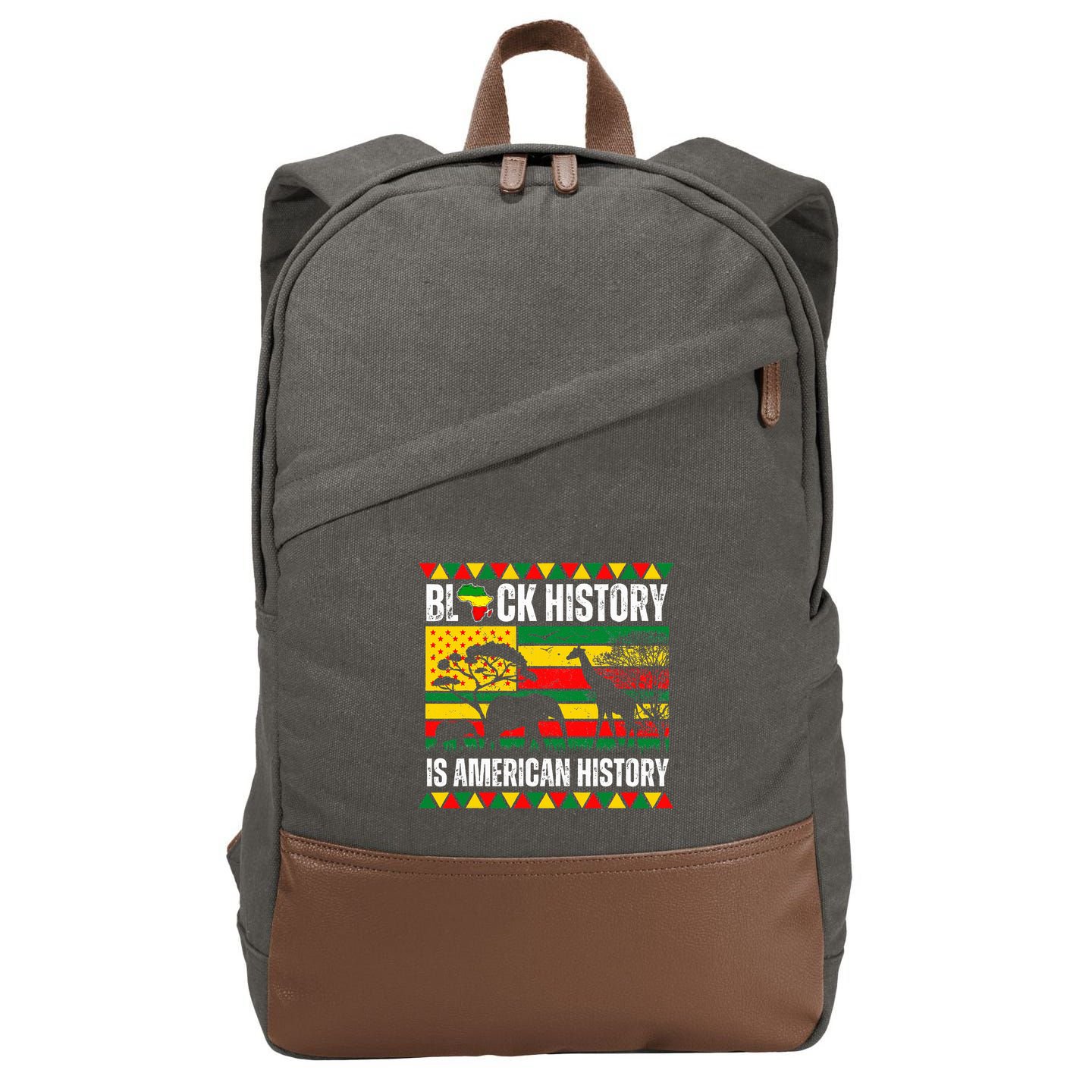 Black History Is American History Pride Melanin Cotton Canvas Backpack