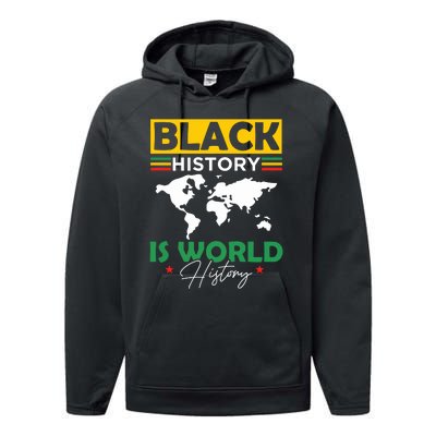 Black History Is World History Performance Fleece Hoodie