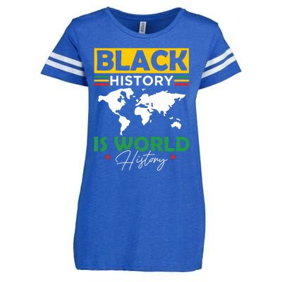 Black History Is World History Enza Ladies Jersey Football T-Shirt