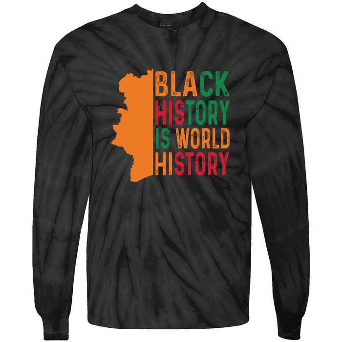 Black History Is American History African American Gifts Tie-Dye Long Sleeve Shirt