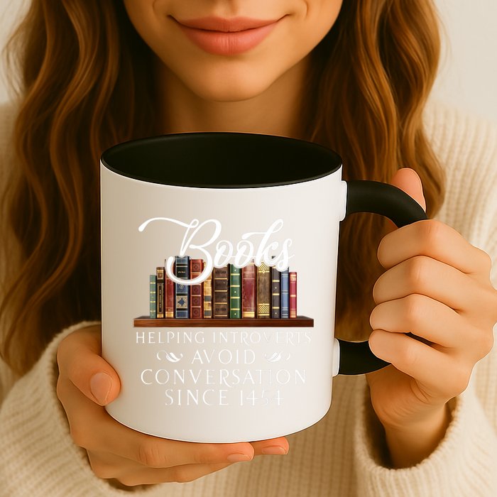 Books Helping Introverts Avoid Conversation Since 1454 Mug
