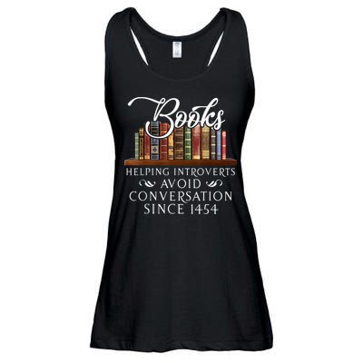 Books Helping Introverts Avoid Conversation Since 1454 Ladies Essential Flowy Tank