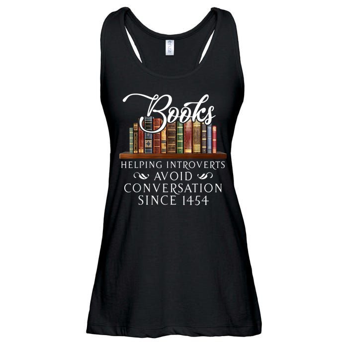 Books Helping Introverts Avoid Conversation Since 1454 Ladies Essential Flowy Tank