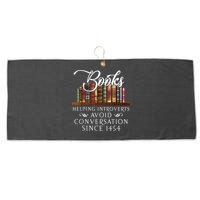 Books Helping Introverts Avoid Conversation Since 1454 Large Microfiber Waffle Golf Towel