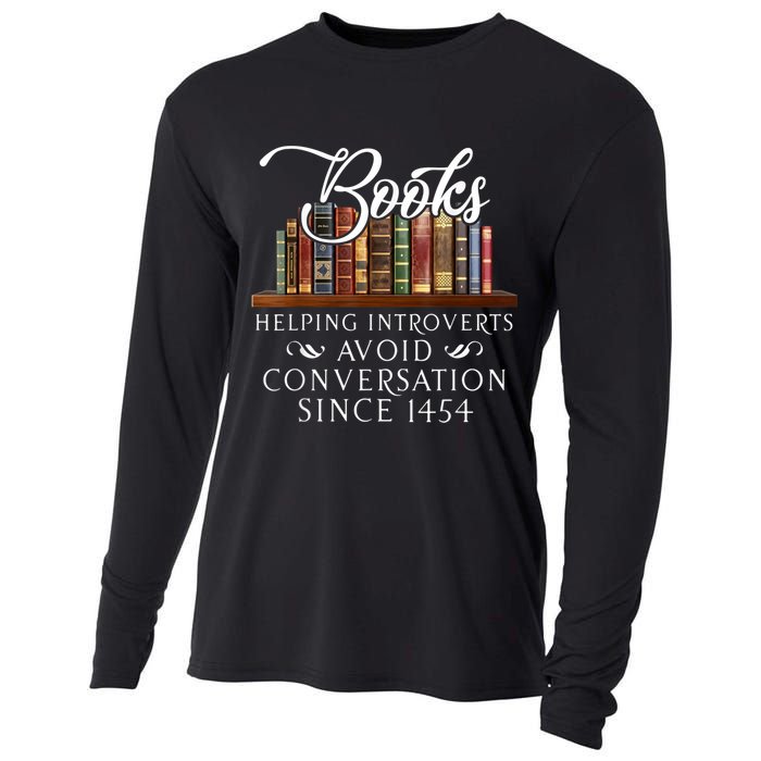 Books Helping Introverts Avoid Conversation Since 1454 Cooling Performance Long Sleeve Crew