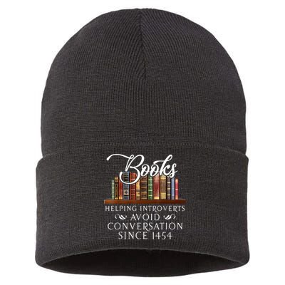 Books Helping Introverts Avoid Conversation Since 1454 Sustainable Knit Beanie