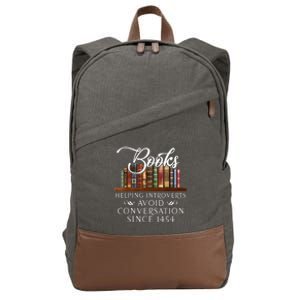 Books Helping Introverts Avoid Conversation Since 1454 Cotton Canvas Backpack