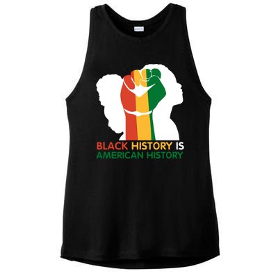 Black History Is American History Pride Fist Ladies PosiCharge Tri-Blend Wicking Tank