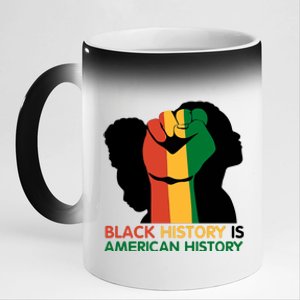 Black History Is American History Pride Fist 11oz Black Color Changing Mug