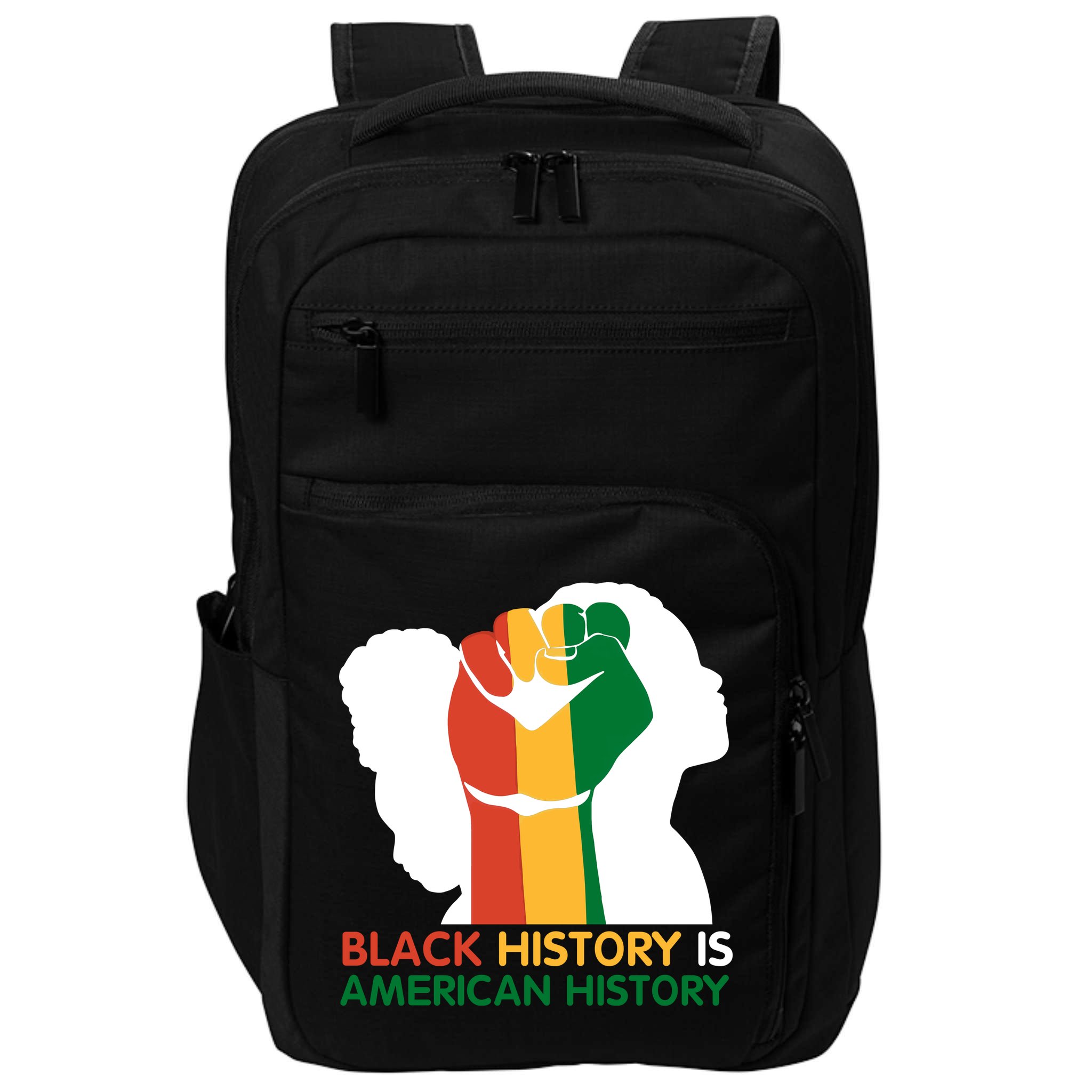 Black History Is American History Pride Fist Impact Tech Backpack