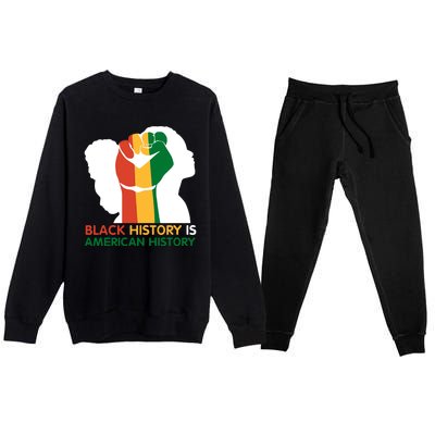 Black History Is American History Pride Fist Premium Crewneck Sweatsuit Set