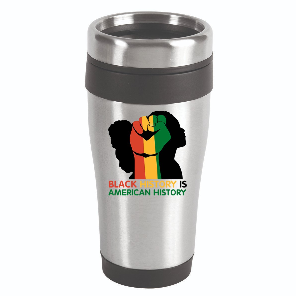 Black History Is American History Pride Fist 16oz Travel Tumbler