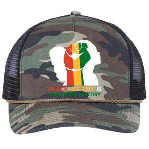 Black History Is American History Pride Fist Retro Rope Trucker Hat Cap