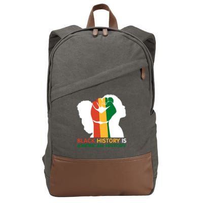 Black History Is American History Pride Fist Cotton Canvas Backpack