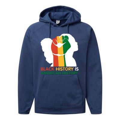 Black History Is American History Pride Fist Performance Fleece Hoodie