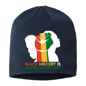 Black History Is American History Pride Fist Sustainable Beanie