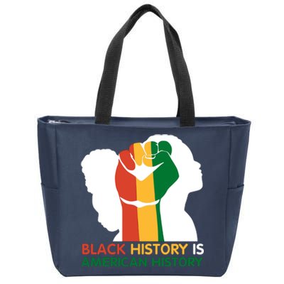 Black History Is American History Pride Fist Zip Tote Bag