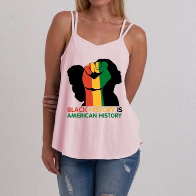 Black History Is American History Pride Fist Women's Strappy Tank