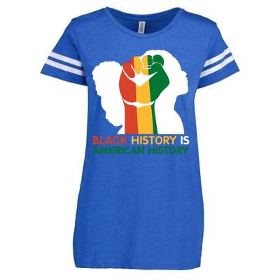 Black History Is American History Pride Fist Enza Ladies Jersey Football T-Shirt