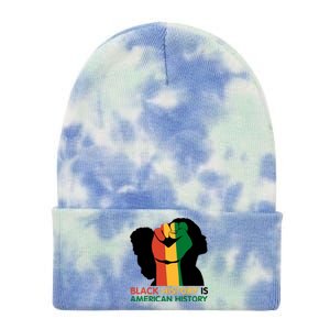 Black History Is American History Pride Fist Tie Dye 12in Knit Beanie