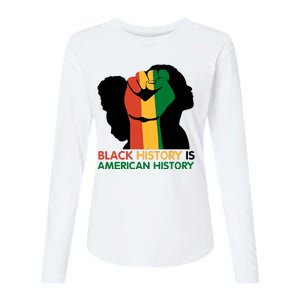 Black History Is American History Pride Fist Womens Cotton Relaxed Long Sleeve T-Shirt