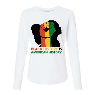 Black History Is American History Pride Fist Womens Cotton Relaxed Long Sleeve T-Shirt