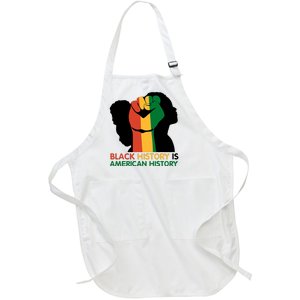 Black History Is American History Pride Fist Full-Length Apron With Pockets