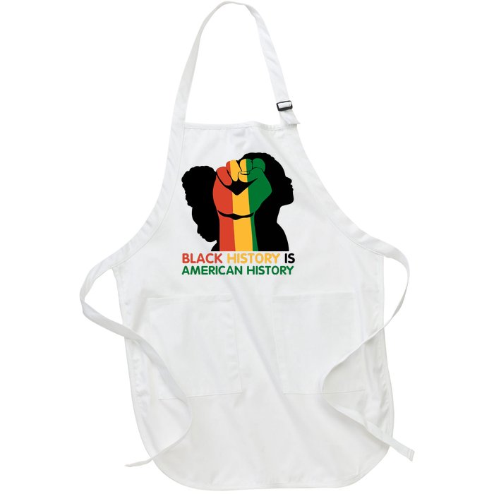 Black History Is American History Pride Fist Full-Length Apron With Pockets