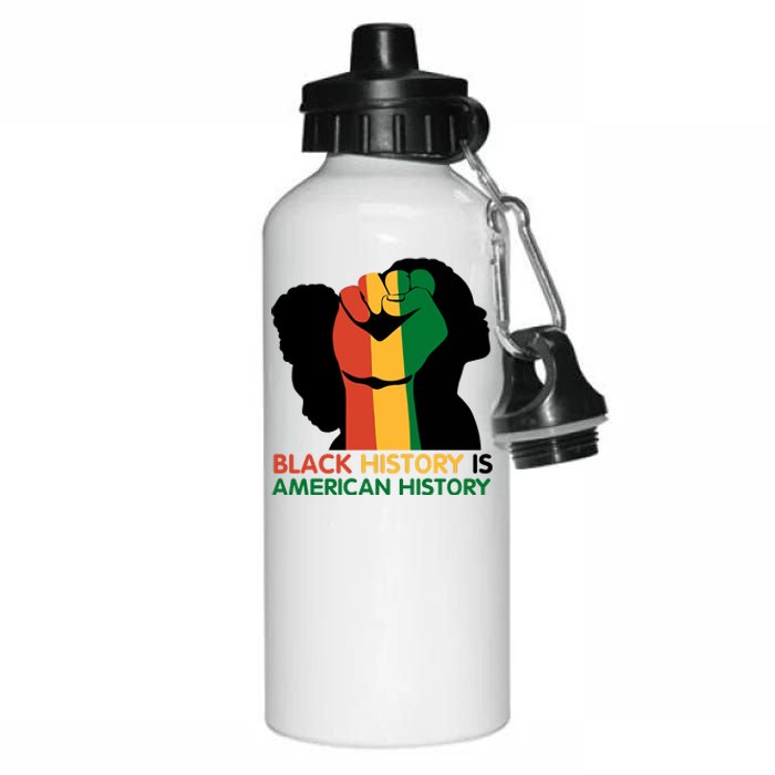 Black History Is American History Pride Fist Aluminum Water Bottle