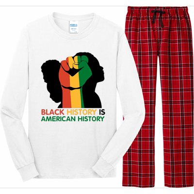 Black History Is American History Pride Fist Long Sleeve Pajama Set