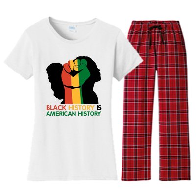 Black History Is American History Pride Fist Women's Flannel Pajama Set