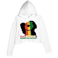 Black History Is American History Pride Fist Crop Fleece Hoodie