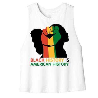 Black History Is American History Pride Fist Women's Racerback Cropped Tank