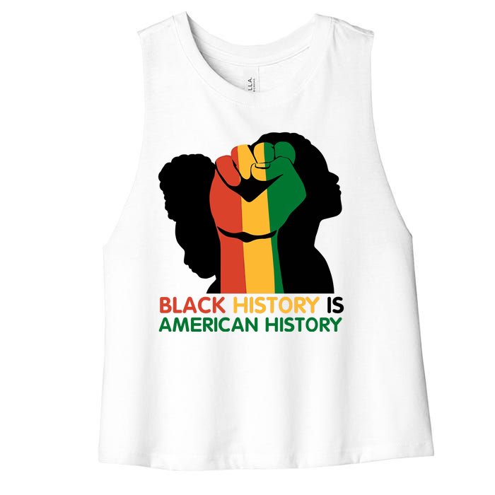 Black History Is American History Pride Fist Women's Racerback Cropped Tank