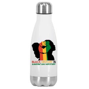 Black History Is American History Pride Fist Stainless Steel Insulated Water Bottle