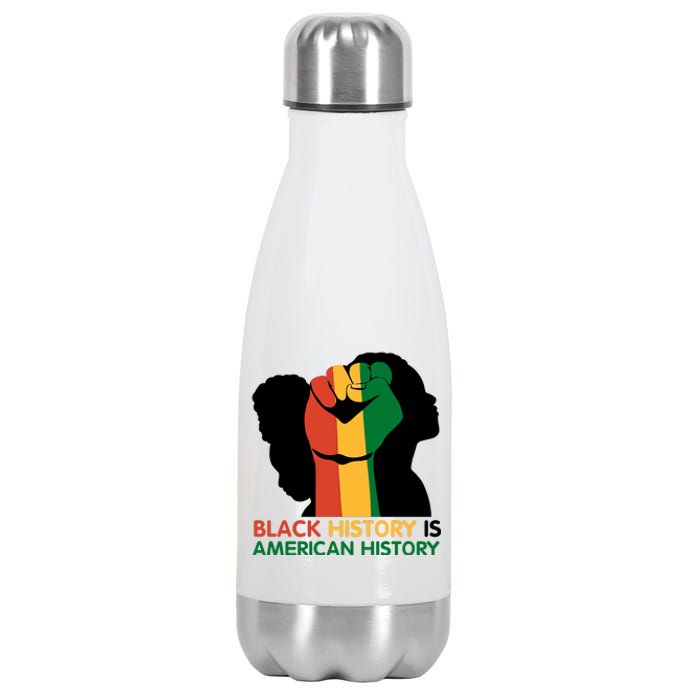 Black History Is American History Pride Fist Stainless Steel Insulated Water Bottle