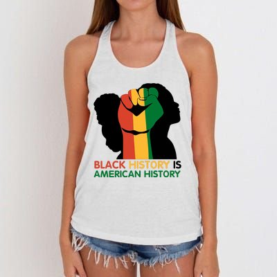 Black History Is American History Pride Fist Women's Knotted Racerback Tank