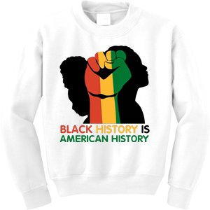 Black History Is American History Pride Fist Kids Sweatshirt