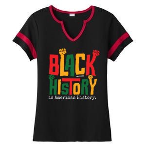 Black History Is American History Ladies Halftime Notch Neck Tee