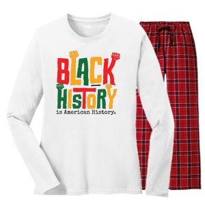 Black History Is American History Women's Long Sleeve Flannel Pajama Set 