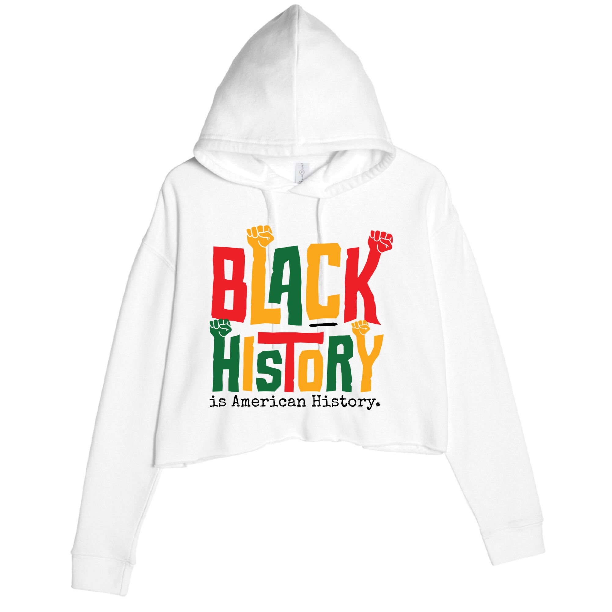 Black History Is American History Crop Fleece Hoodie