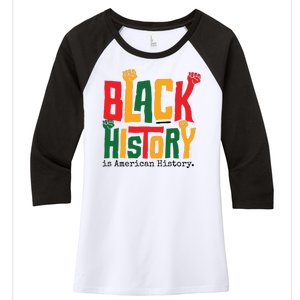 Black History Is American History Women's Tri-Blend 3/4-Sleeve Raglan Shirt