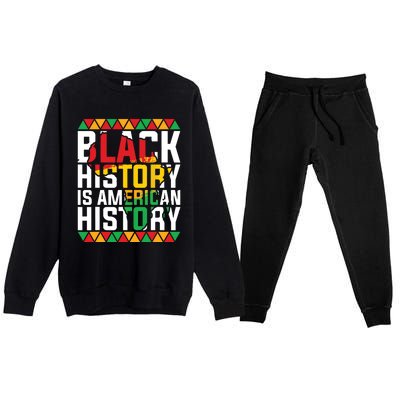 Black History Is American History Patriotic African American Premium Crewneck Sweatsuit Set