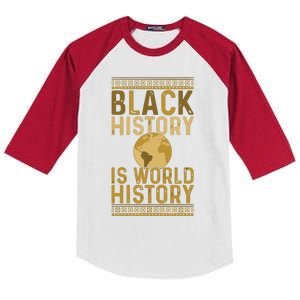 Black History Is World History Black History Month Kids Colorblock Raglan Jersey