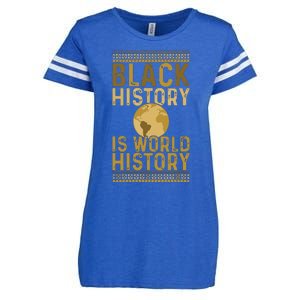 Black History Is World History Black History Month Enza Ladies Jersey Football T-Shirt