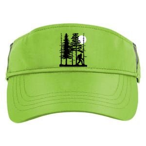 Bigfoot Hiding In Forest For Sasquatch Believers Adult Drive Performance Visor