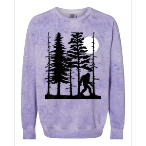 Bigfoot Hiding In Forest For Sasquatch Believers Colorblast Crewneck Sweatshirt