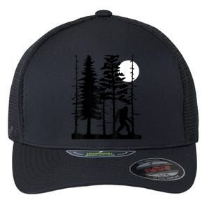 Bigfoot Hiding In Forest For Sasquatch Believers Flexfit Unipanel Trucker Cap