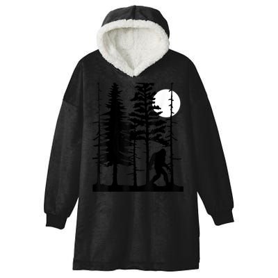 Bigfoot Hiding In Forest For Sasquatch Believers Hooded Wearable Blanket