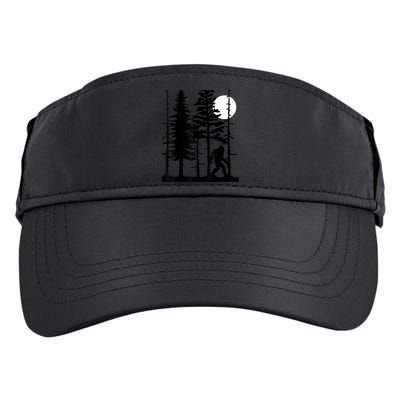 Bigfoot Hiding In Forest For Sasquatch Believers Adult Drive Performance Visor